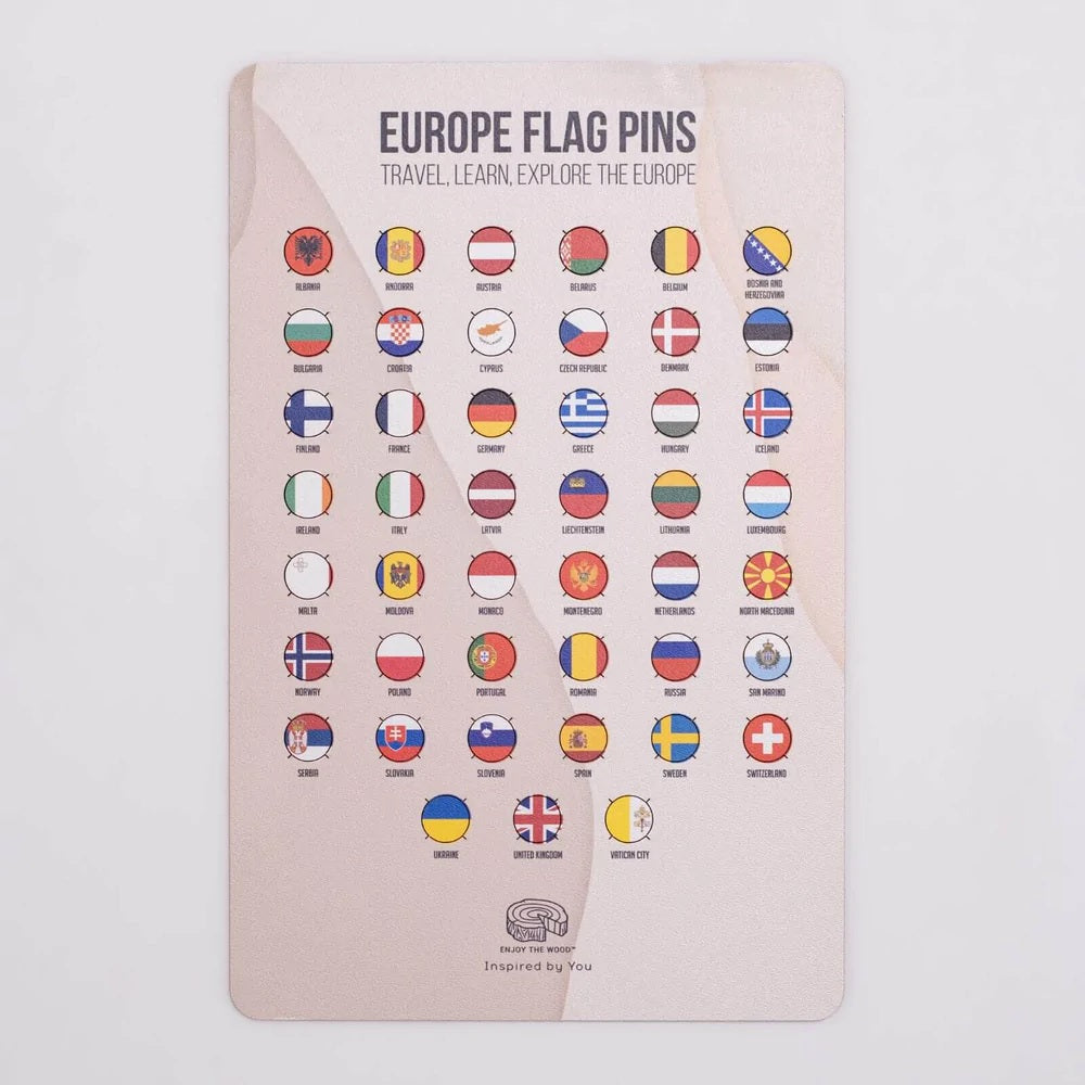 Europe Flag Pin for Wooden World Map
