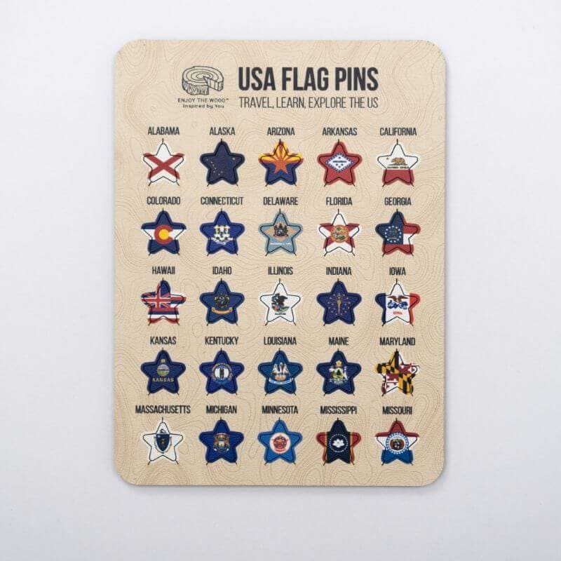 Staatsflaggen-Pins für Ihre Holzkarte